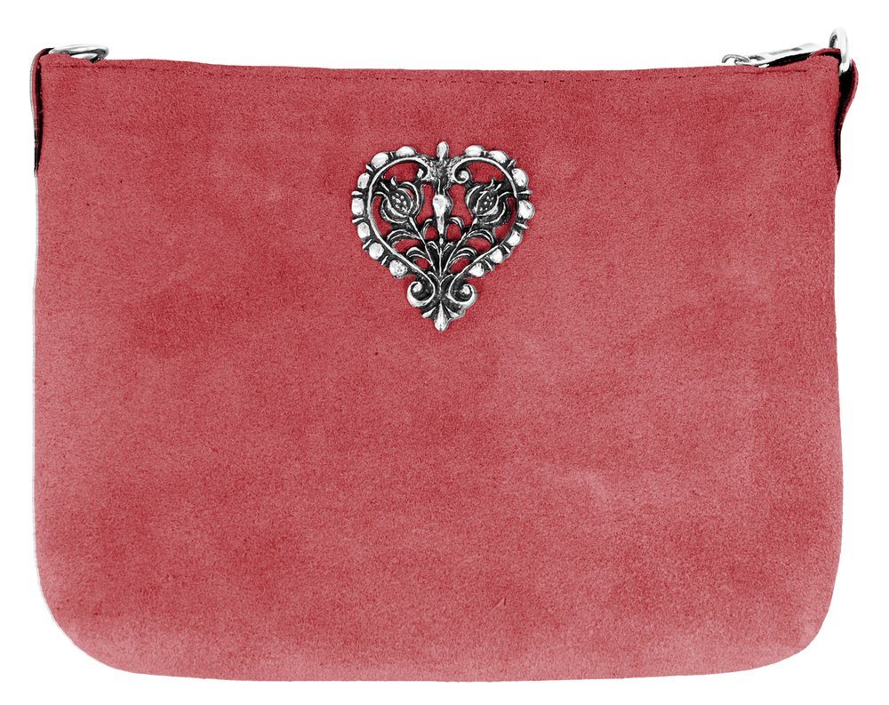 P.S. Schuhmacher Trachtentasche Wildleder Trachten Tasche mit Metallherz zum Umhän von P.S. Schuhmacher