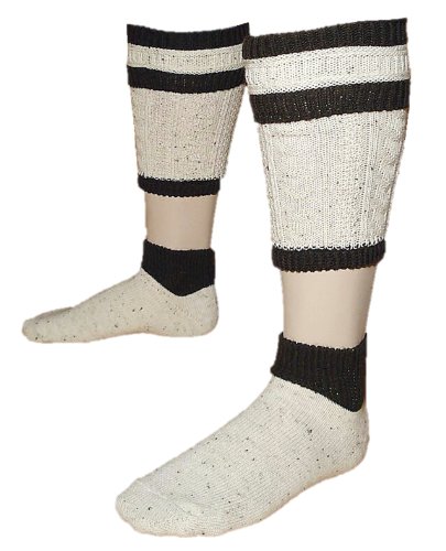 Trachtensocken Trachten-Loferl 2teilig Gr.39-48 Wadenwärmer für Lederhose Tracht Loiferl mit Wolle Socken kurz Strümpfe Stutzen beige creme natur Trachtenstrümpfe Trachtenstutzen, Sockengröße:47-48 von P.S. Schuhmacher