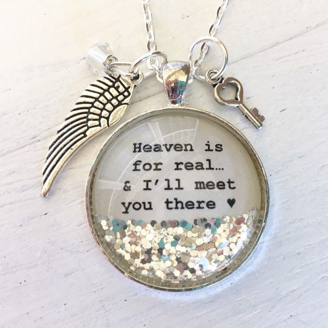 "Personalisierter Schmuck, Gedenkschmuck, "Der Himmel Ist Echt Und Ich Treffe Dich Dort" Funkeln Halskette, Trauergeschenk." von P3personalizedjewlry