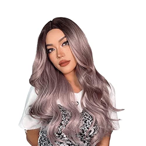 bequeme Perücke 24inwigs Temperament Lange Welle Mit Pony Perücken Synthetische Stirnbandperücken Geeignet Für Mädchen Tägliches Cosplay Styling Perücken elegant von PAASHE