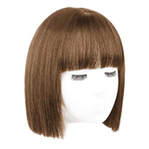 weich Perücke Modeperücke, Kurzes, Glattes Haar, Kurze Bob-perücke, Natürliche, Glatte Perücke Mit Pony, Für Den Cosplay-alltag, 25 Cm/10 Zoll natürlich von PAASHE