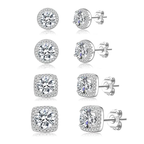 PABBEU 5Paar Ohrstecker Silber 925 Damen Hypoallergen Ohrstecker Silber 5A+ Zirkonia Klein OhrringeSilber Zierlicher Knorpel Silber Ohrringe Damen 925 Set von PABBEU