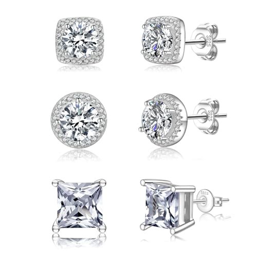 PABBEU 5Paar Ohrstecker Silber 925 Damen Hypoallergen Ohrstecker Silber 5A+ Zirkonia Klein OhrringeSilber Zierlicher Knorpel Silber Ohrringe Damen 925 Set von PABBEU