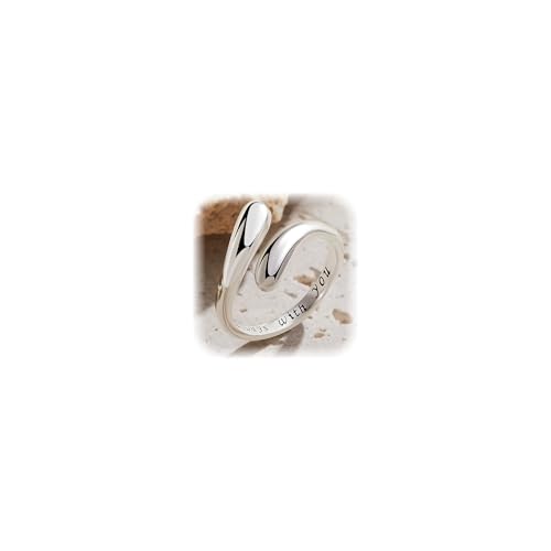 PABBEU Sterling Silber 925 Ringe für Damen Herren Hypoallergen Einfacher Offen Verstellbare Silber Ringe Wassertropfen Daumen Finger Umarmen Ringes Mit Eingraviertem Schriftzug alaways with you PABBEU Sterling Silber 925 Ringe für Damen Herren Hypoallergen Einfacher Offen Verstellbare Silber Ringe Wassertropfen Daumen Finger Umarmen Ringes Mit Eingraviertem Schriftzug alaways with you von PABBEU