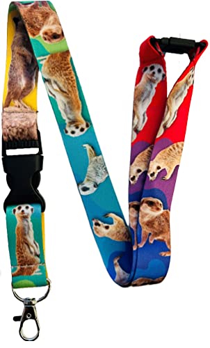 PAC Supplies Global Helles und farbenfrohes Erdmännchen-Umhängeband mit Sicherheitsverschluss und abnehmbarem Schnallenclip, gemischt, L von PAC Supplies Global