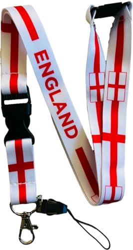 PAC Supplies Global Schlüsselband/Ausweishalter mit Sicherheitsverschluss und abnehmbarem Clip, england, Einheitsgröße von PAC Supplies Global