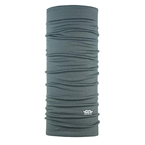 P.A.C. Merino Wool Grey Multifunktionstuch - Merinowolle Schlauchtuch, Halstuch, Unisex, 10 Anwendungsmöglichkeiten von P.A.C.