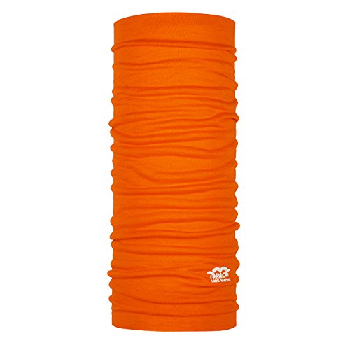 P.A.C. Merino Wool Bright Orange Multifunktionstuch - Merinowoll Schlauchtuch, Halstuch, Schal, Kopftuch, Unisex, 10 Anwendungsmöglichkeiten von P.A.C.