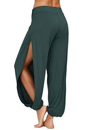 PACBREEZE Damen Yoga Haremshose Seitenschlitz Jogger Workout Sweatpants - Grün - XX-Large von PACBREEZE