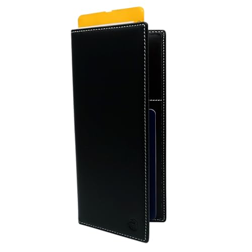 PACER GO Echtes Lede RFID-Blocker für Reisesicherheit Tragbare Reisepasshülle Minimalistischen Stil für Damen und Herren（Schwarz） von PACER GO