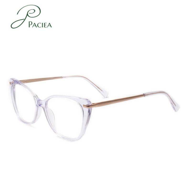 PACIEA Brille Damen Cat Eye Anti Blaulicht Klassische Oversized Metall Bügel von PACIEA
