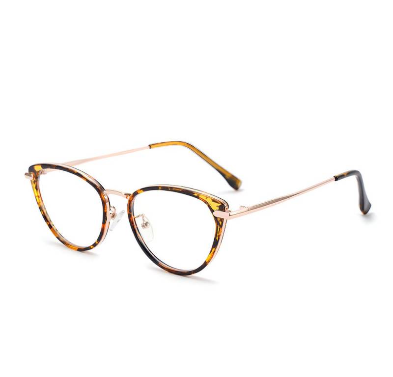 PACIEA Brille Ohne Sehstärke Damen Cat Eye Anti Blaulicht Metall Computerbrille von PACIEA