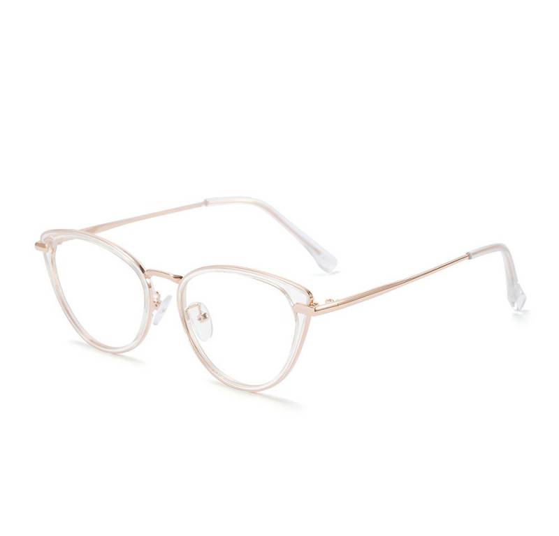 PACIEA Brille Ohne Sehstärke Damen Cat Eye Anti Blaulicht Metall Computerbrille von PACIEA