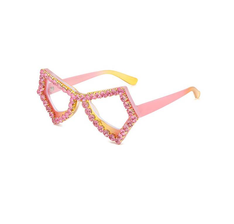 PACIEA Brille Ohne Sehstärke Damen Faschingsbrille Glitzerrand Blaulichtfilter von PACIEA