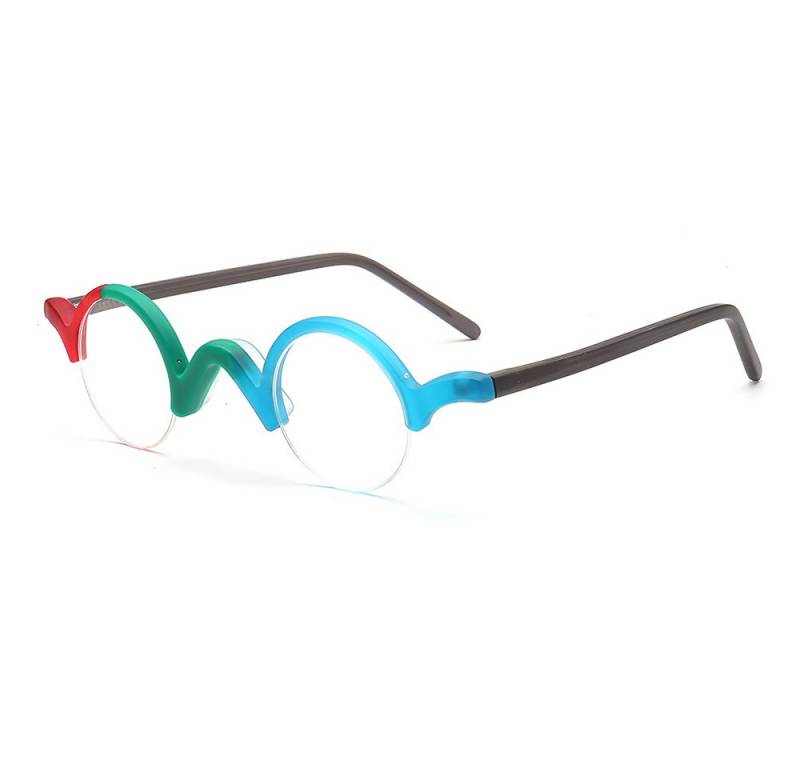 PACIEA Lesebrille Damen Herren Halbrand Mehrfarbig Anti Blaulicht Mode Rundrahmen von PACIEA