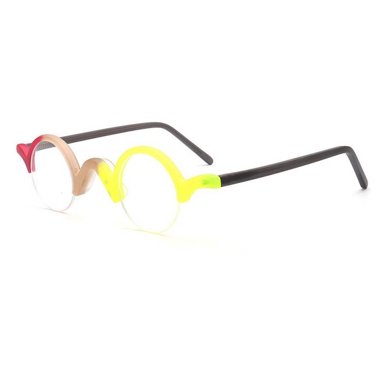PACIEA Lesebrille Damen Herren Halbrand Mehrfarbig Anti Blaulicht Mode Rundrahmen von PACIEA