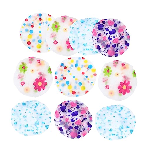 10 Stück Teiliges Wasserdichter Duschhaube mit Elastischem Band Druckmuster für Damen und Herren für Zuhause Friseursalons und Schönheitssalons von PACKOVE