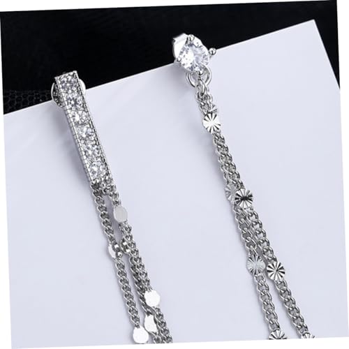 PACKOVE Damen Ohrstecker Silber Mit Langer Quaste Quastenohrringe Aus Kupfer Für Damen Ohrschmuck-ornament Silber PACKOVE Damen Ohrstecker Silber Mit Langer Quaste Quastenohrringe Aus Kupfer Für Damen Ohrschmuck-ornament Silber von PACKOVE