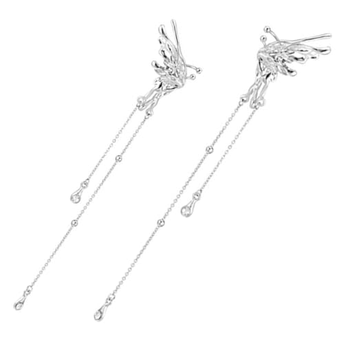 PACKOVE Schmetterlings Ohrclips Für Damen Baumelnde Kette Nicht Durchdringender Ohrschmuck Modisch Ohrhakenclip Für Geburtstage Und Besondere Anlässe von PACKOVE