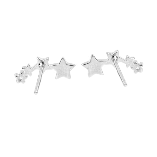 1Paar Sterling Silber Stern Ohrringe für Damen Ohrringe mit Star Design Partys Besondere Anlässe Korrosionsbeständig Langlebig von PACKOVE