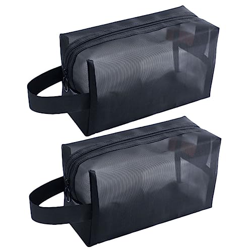 2 Stück Kosmetiktaschen mit Reißverschluss Große Schwarze Netz Aufbewahrungsbeutel für Reisen und Outdoor Aktivitäten Multifunktionale Organizer für Kosmetik und Reisebedarf von PACKOVE