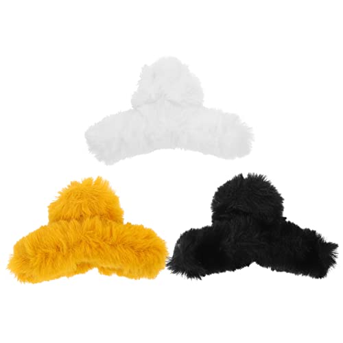 3 Stück Flauschige Haarklammern für Damen Teiliges mit Fleece Besatz Rutschfest und Bequem für Dickes oder Dünnes Haar Haaraccessoire von PACKOVE