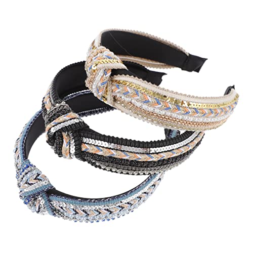 3 Stück Teiliges Haarband Perlen für Damen und Knoten Stirnband und Elastisch für Hochzeiten Partys von PACKOVE