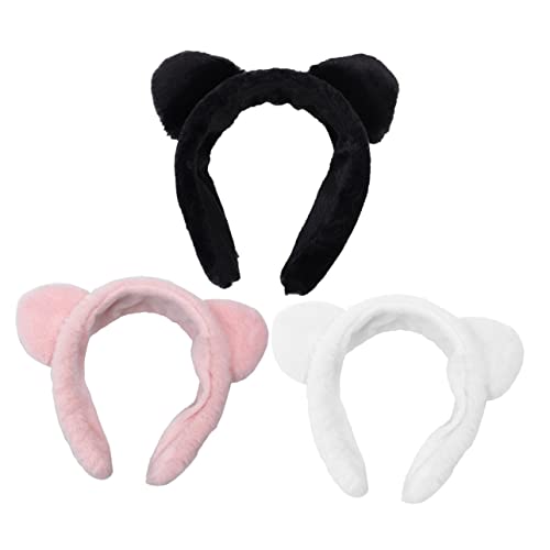 PACKOVE 3stücke Katzenohren Stirnband Aus Plüsch Zum Gesicht Waschen Für Damen Mädchen Haarband Make-up Haarband Gesichtswaschen Stirnband Kopftuch Mit Katzenohren Plüsch Gesicht von PACKOVE