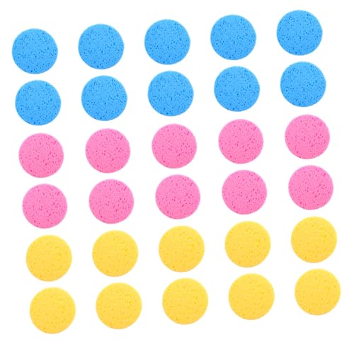 30 Stück Runde Gesichtsreinigungsschwämme Wiederverwendbare Makeup Entfernungsschwämme für Sanfte Gesichtsreinigung für Männer Hautfarbe von PACKOVE