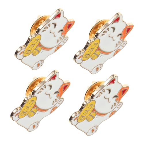 4 Stück Katzen Anstecker Cartoon Brosche Mit Lustiger Glückskatze Japanische Tier Anstecker Schmuck Anstecker Für Hüte Taschen Kleidung Rucksäcke Zubehör von PACKOVE