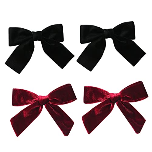 PACKOVE 4stücke Elegante Samt-haarspangen Mit Schleifen Für Damen Feste Und Partys Leichter Und Langlebiger Haarschmuck Als Geschenk Zu Feiertagen von PACKOVE