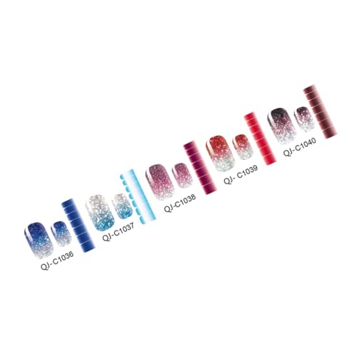 5 Sätze Nagelkunstnagellack Sticknägel für Frauen falsche Fingernägel Nagelaufkleber Nägelaufkleber Nagelkunstaufkleber für Frauen Nagelkunstabziehbilder Fingernagel-Kunstaufkleber von PACKOVE