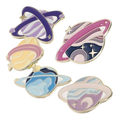 PACKOVE 5stücke Teiliges Set Planetform Broschen Vintage Emaille-pins Für Rucksäcke Und Kleidung Lustige Anstecker Für Taschen Hemden Und Hüte Langlebig Und Hautfreundlich von PACKOVE