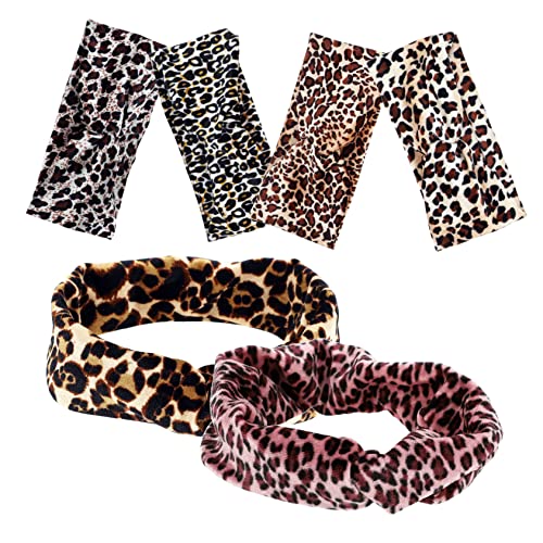 PACKOVE 6stücke Sport Stirnbänder Für Damen Workout Stirnbänder Mit Leopardenmuster Haarbands Für Yoga Training Schweißbänder Für Frauen Lauf Stirnband Schweißband Für Sportliche Damen von PACKOVE