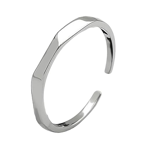 PACKOVE Liebhaber Ringe Aus S925 Silber Verstellbarer Öffnungsring Für Damen Und Herren Eleganter Minimalistischer Schmuck Für Partys Und Alltag Leicht Zu Reinigen Glänzende von PACKOVE
