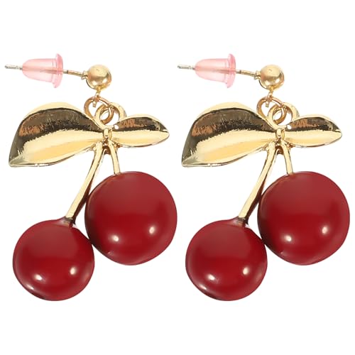 PACKOVE Kirsche Baumeln Ohrringe Frucht Ohrringe 3D Kirsche Süße Cute Earrings Dekorative Für Frauen von PACKOVE