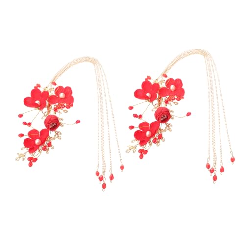 PACKOVE 1 Paar Haarklammern Haarschmuck für die Braut Haarnadeln für Frauen Haarstäbchen mit Quaste Tiaras haar haarnadel Blumen Haarnadeln Haarspangen für die Braut rot PACKOVE 1 Paar Haarklammern Haarschmuck für die Braut Haarnadeln für Frauen Haarstäbchen mit Quaste Tiaras haar haarnadel Blumen Haarnadeln Haarspangen für die Braut rot von PACKOVE