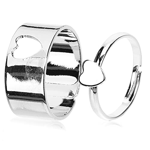 PACKOVE Herzringe für Paare Verstellbare Offene Ringe Ästhetische Fingerringe für Frauen und Männer Hautfreundliche Materialien für Besondere Anlässe von PACKOVE