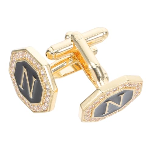 PACKOVE Manschettenknöpfe Für Herren Mit Strasssteinen Buchstaben-design Für Hemden Anzug-accessoires Langlebig Und Komfortabel Für Geschäftshochzeiten von PACKOVE