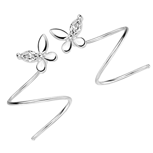 PACKOVE 1 Paar Schmetterlings-ohrringe Ohrringe Für Frauen Damen Ohrringe Ohrstecker Aus Sterlingsilber Für Damen Frauen Dekorative Ohrringe Mode-ohrringe Diamant Reptil S925 Zirkon von PACKOVE