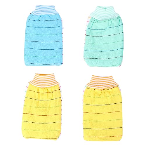 PACKOVE 1 Packung 4 Stück Badetuch Körperwäscher-Handschuh dusche reinigungshandschuh reinigungstuch Handschuh zum Duschen Duschhandschuh Badehandschuh Zufällige Farbe von PACKOVE
