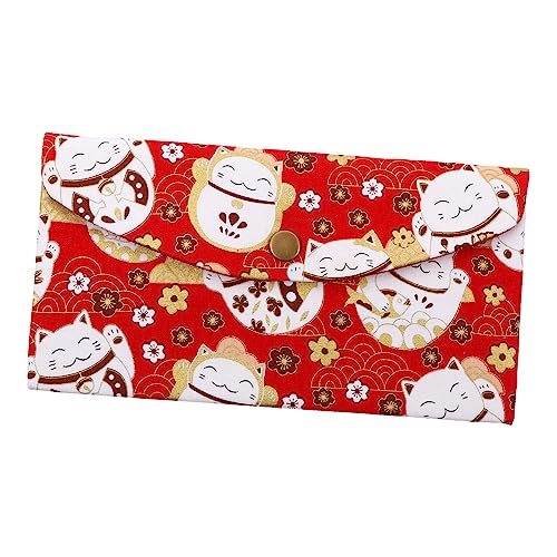 PACKOVE Clutch-Geldbörse Für Damen 1 STK Geldbörse Neujahr Hongbao Retro Geschenkkarte Fräulein Baumwolle Glücklich Rot Aufbewahrungstasche von PACKOVE