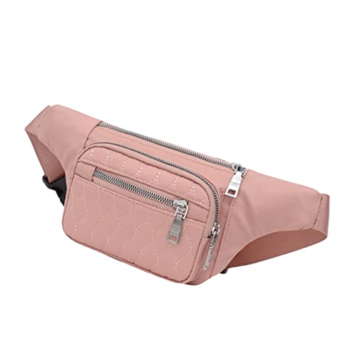 PACKOVE 1 STK Gürteltasche Für Damen Damenhandtaschen Schulranzen Trendige Geldbörsen Neuartige Gürteltasche Praktische Einkaufstasche Nylon Rosa Anmut Fräulein Reißverschlusstasche von PACKOVE