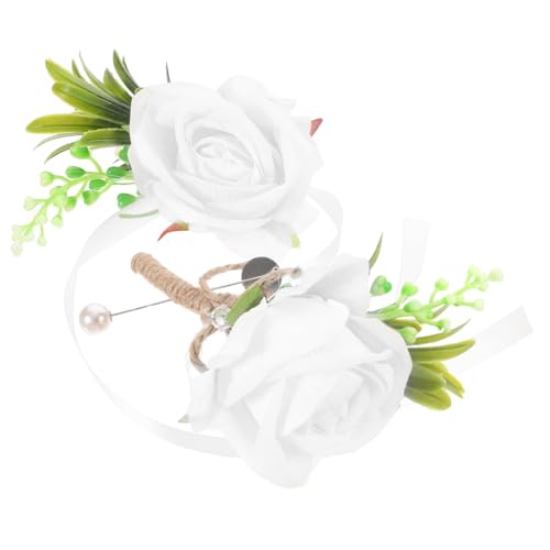 PACKOVE 1 Satz Ansteckblume am Handgelenk Armbänder gefälschte Ansteckblume hochzeitsdeko Anzüge Anzug Corsage-Armband für die Hochzeit Ansteckblume für Hochzeitsfeiern Kleid Passen Strauß von PACKOVE