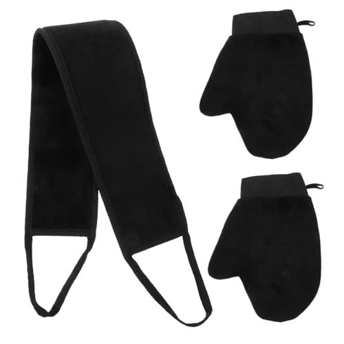 PACKOVE 1satz Exfolierende Handtuch-set Für Sanftes Peeling Mit Schwarzen Exfoliating-handschuhen Und Peeling-handtuch Für Dusche Bad Verbessert Die Hautstruktur Und Entfernt von PACKOVE