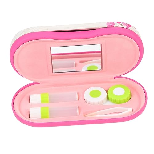 PACKOVE 1 Satz Brillenetui brillenhalter brillenständer Linsenhalter Lenses case brillenablage Gläser Fall Kontakte Zubehör empfindlicher Kontakthalter Reisezubehör Leder PU Rosa von PACKOVE
