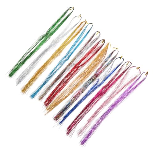 PACKOVE 1 Satz Farbige Seidenhaarzubehör Bausatz Haar Lametta Kit Lametta Haarverlängerungen Erweiterungen Glitzer-Haarlametta bunt UV Haarzubehör für Frauen Lametta für Haare das Haustier von PACKOVE