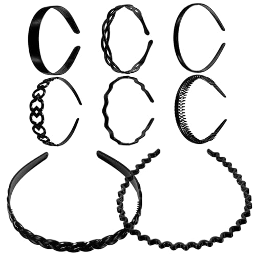 PACKOVE 1 Satz Haarreif Unisex Haarschmuck mit Wellenzähnen aus Strapazierfähigem Kunststoff Rutschfest für Damen und Herren Klassischem Schwarz Vielseitige Styles für Haar von PACKOVE