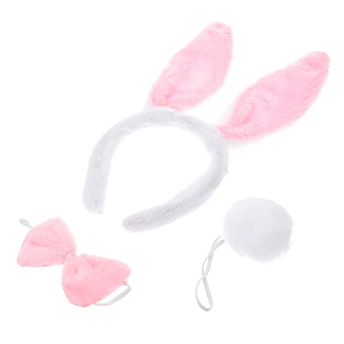 PACKOVE 1 Satz Hasenohr Stirnband Hasenkostüm Nase Hase Für Hasen-cosplay Osterdekoration Räumung Ausgestopfter Hase -cosplay-accessoires Plüsch Baby Hasen Ohren Rosa Schweineohr von PACKOVE