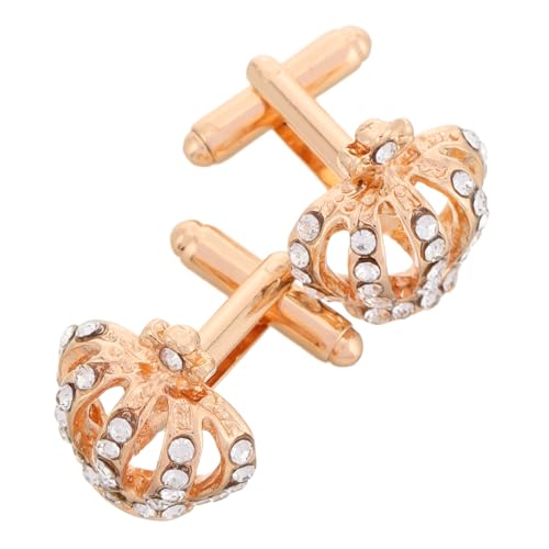 PACKOVE Elegantes Herren-hochzeitsset - Goldene Krone Mit Strasssteinen Knopf Für Männer von PACKOVE